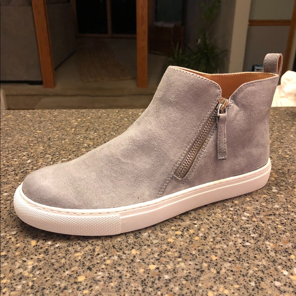 COPY - Gray Faux Suede J Crew Sneakers